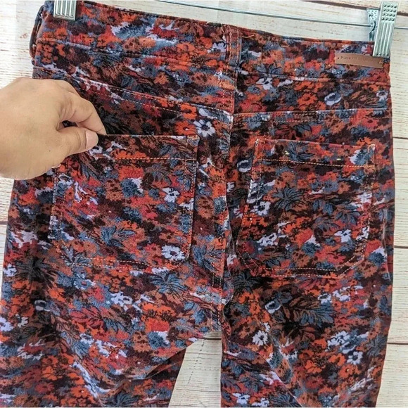 Pilcro & the Letterpress Size 25 High Rise Skinny Pants Floral Corduroy Stretchy - Picture 12 of 13